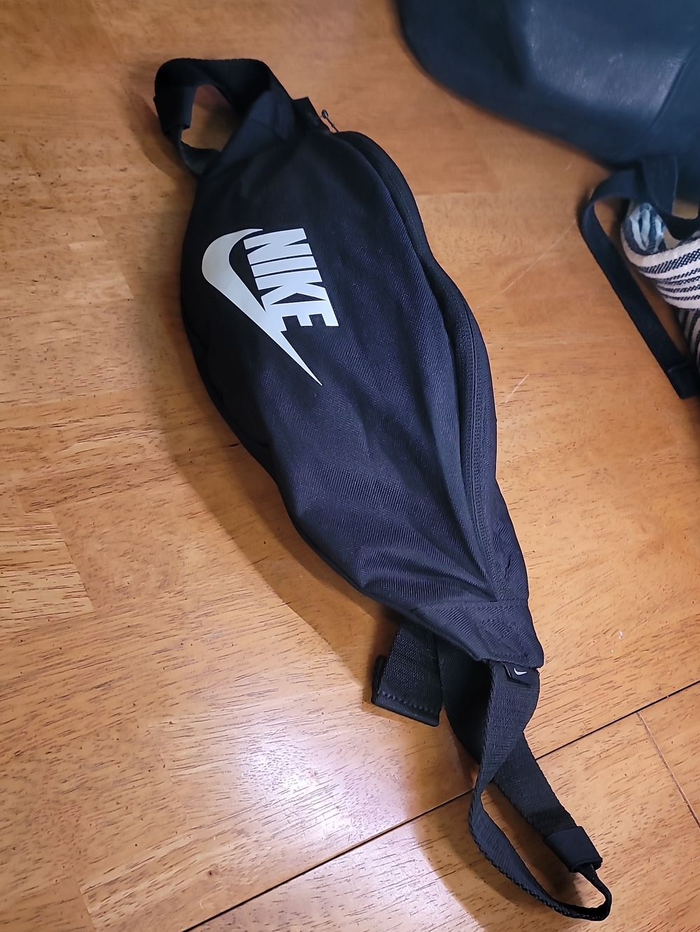 Nike Black Men's Crossbody Sling Bag with White Logo